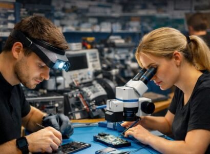 phone repair technician working on an iPhone in Norwich