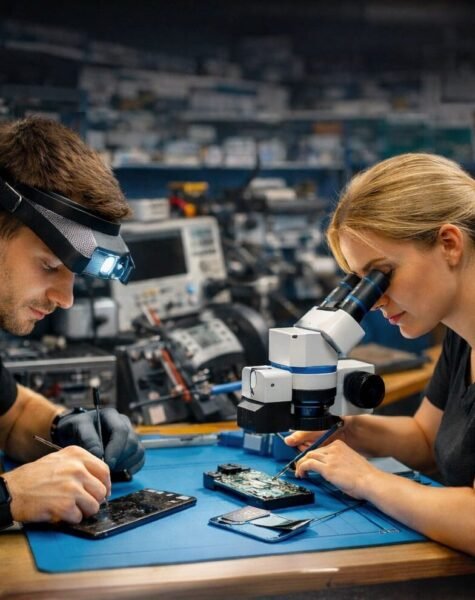 phone repair technician working on an iPhone in Norwich