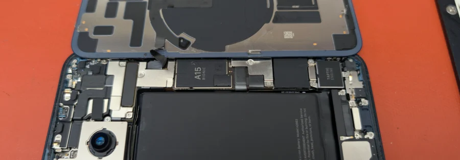 iPhone being repaired on a workbench at iTech Norwich