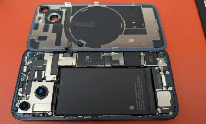iPhone being repaired on a workbench at iTech Norwich